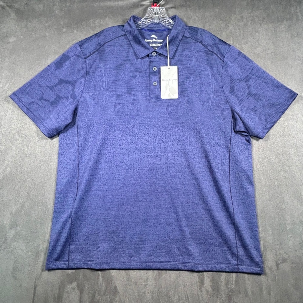 Tommy Bahama IslandZone Palm Coast Tropic Fade Polo Dark Sapphire XL ST226424